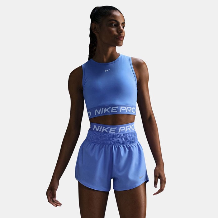 Nike Women's Pro Dri-FIT Crop Top Blue Nike Women's Pro Dri-FIT Crop Top Blue image number 0