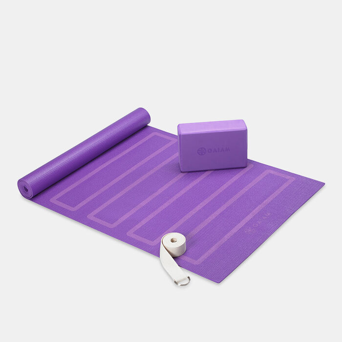Gaiam Yoga Beginners Kit Purple Gaiam Yoga Beginners Kit Purple image number 0